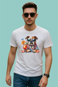 Tricou caine bulldog englez cocktail portocala pahar vara, Copii | Dama | Barbat - Img 2