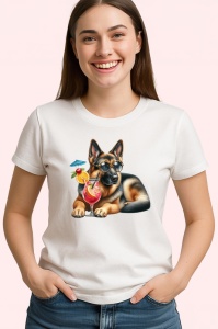 Tricou caine ciobanesc cocktail portocala vara relaxare, Copii | Dama | Barbat - Img 4