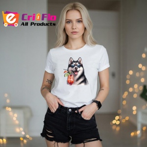 Tricou caine husky ochelari cocktail cu menta si fructe, Copii | Dama | Barbat - Img 10