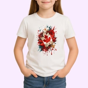 Tricou Canada Steag Splash Art, Copii | Dama | Barbat - Img 3