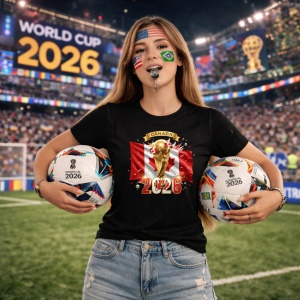 Tricou Canada World Cup 2026 Fifa V2, din bumbac 100%, tricou negru, Copii | Dama | Barbat - Img 9