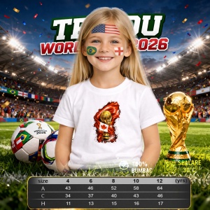 Tricou Canada World Cup Fifa 2026, din bumbac 100%, tricou alb, Copii | Dama | Barbat - Img 4