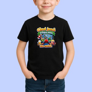 Tricou Cand Joaca Echipa Mea Restul Nu Exista V2, din bumbac 100%, tricou negru Copii | Dama | Barbat