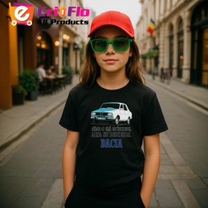 Tricou Cand O usa se inchide alta se deschide, dacia, Copii | Dama | Barbat , tricou negru - Img 5