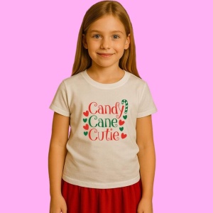 Tricou Candy Cane Cutie, din bumbac 100%, tricou alb, Copii | Dama | Barbat - Img 2