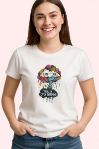 Tricou Cant Talk Busy Overthinking, Copii | Dama | Barbat - Img 4