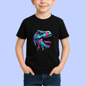 Tricou Cap de dinozaur stil graffiti fundal alb Copii | Dama | Barbat, culoare negru - Img 4