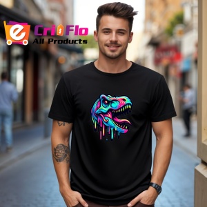 Tricou Cap de dinozaur stil graffiti fundal alb Copii | Dama | Barbat, culoare negru - Img 6