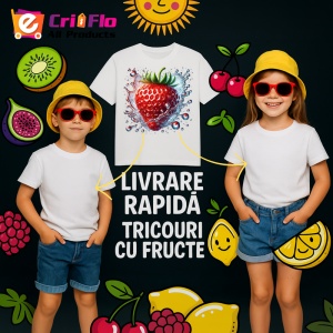 Tricou Capsuna si valuri reci, Fructe, Copii | Dama - Img 6