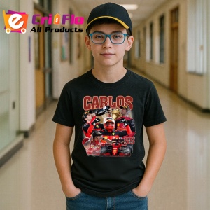 Tricou Carlos Sainz Colaj Artistic Masina Formula 1, Copii | Dama | Barbat - Img 6