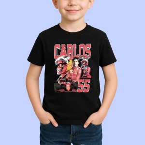 Tricou Carlos Sainz Jr Poster Echipa Ferrari Masina Formula 1, Copii | Dama | Barbat - Img 2