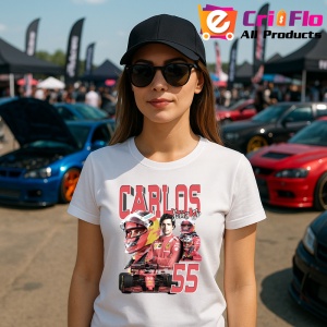 Tricou Carlos Sainz Jr Poster Echipa Ferrari Masina Formula 1, Copii | Dama | Barbat - Img 8