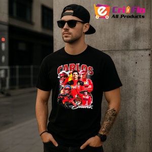Tricou Carlos Sainz Poster Portret Rosu Ferrari Formula 1, Copii | Dama | Barbat - Img 9