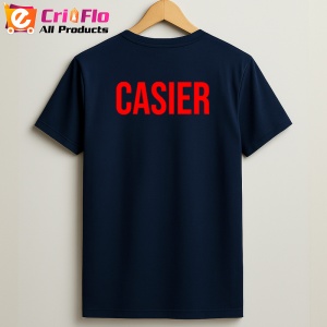 Tricou CASIER, Personalizat | Unisex Dama si Barbat, Albastru Inchis - Img 2
