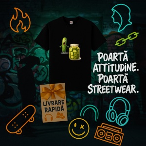 Tricou Castraveti speriati Negru, Copii | Dama | Barbat - Img 10