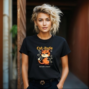 Tricou CatNegru,itude Negru, Copii | Dama | Barbat - Img 8