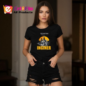 Tricou Cel Mai Bun Inginer Santier Galben, din bumbac 100%, tricou negru Dama | Barbat - Img 3