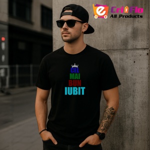 Tricou Cel Mai Bun Iubit Coroana Multicolor, din bumbac 100%, tricou negru, Dama | Barbat