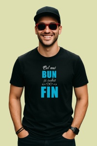 Tricou Cel Mai Bun Si Iubit Fin Albastru, din bumbac 100%, tricou negru, Dama | Barbat - Img 1