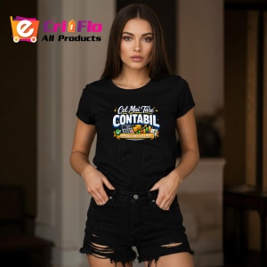 Tricou Cel Mai Tare Contabil Cifre Bani V1, din bumbac 100%, tricou negru Dama | Barbat - Img 3