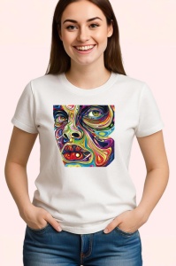 Tricou Chip uman cu contururi colorate abstracte Copii | Dama | Barbat