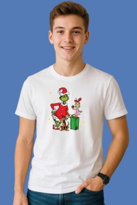 Tricou Christmas Grinch Max Cindy Lou Who, din bumbac 100%, tricou alb, Copii | Dama | Barbat - Img 2