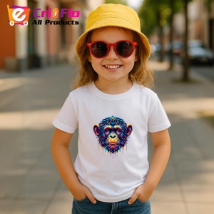 Tricou Cimpanzeu realist culori pop arta moderna cu animale Copii | Dama | Barbat - Img 11