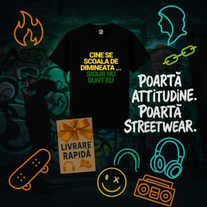 Tricou Cine Se scoala de dimineata sigur nu sunt eu Negru, Copii | Dama | Barbat - Img 3
