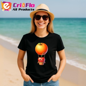 Tricou Cireasa de vara amuzanta cu baloul cu aer, Fructe, Copii | Dama, culoare negru - Img 11