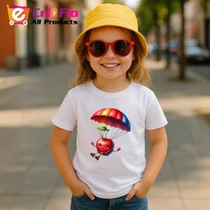 Tricou Cireasa de vara amuzanta cu parasuta, Fructe, Copii | Dama - Img 4