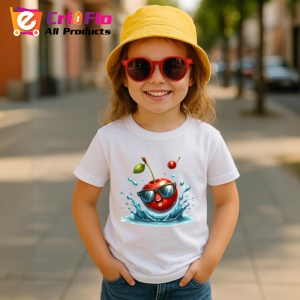 Tricou Cireasa de vara amuzanta sarind in apa, Fructe, Copii | Dama - Img 4