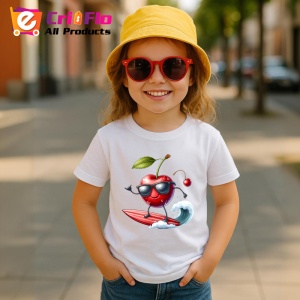 Tricou Cireasa de vara amuzanta surfing, Fructe, Copii | Dama - Img 4