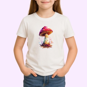 Tricou Ciuperca Magica Ilustratie Poligonala, Copii | Dama | Barbat - Img 3