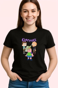 Tricou Clarence copilul curios si prietenii sai excentrici, Copii | Dama | Barbat , tricou negru - Img 3