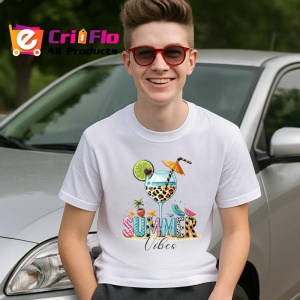 Tricou Cocktail cu lime si umbreluta text summer vibes exotic si racoritor Copii | Dama | Barbat Barbat - Img 6