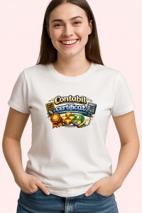 Tricou Contabil Certificat Medalie Si Calculator V1, din bumbac 100% , tricou alb pentru Dama | Barbat - Img 2