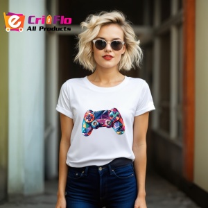 Tricou Controller Gaming Colorat Poligonal, Copii | Dama | Barbat - Img 12