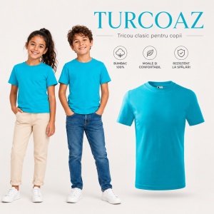 Tricou Copii Basic Malfini – 100% Bumbac, Mânecă Scurtă, 33 Culori pentru Fete și Băieți, Calitate Premium - Img 38