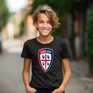 Tricou copii Cagliari Calcio din bumbac 100% - Img 5