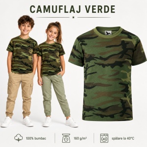 Tricou copii camuflaj Malfini 149 – 100% bumbac, unisex, fete și băieți - Img 17