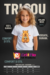 Tricou copii Capybara - bea cafea - Img 4