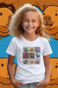 Tricou copii Capybara - Colaj amuzant - Img 2