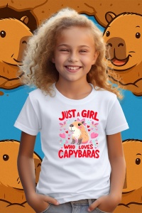 Tricou copii Capybara - Just a girl who loves capy 3 - Img 2
