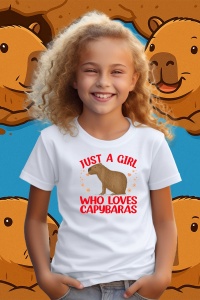 Tricou copii Capybara - Just a girl who loves capybara