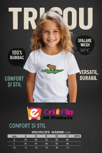 Tricou copii Capybara - pe crocodil - Img 4