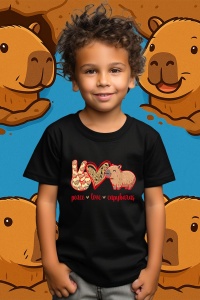 Tricou copii Capybara - Peace, love capybara - Img 2