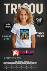 Tricou copii Capybara - Selfie UFO - Img 4