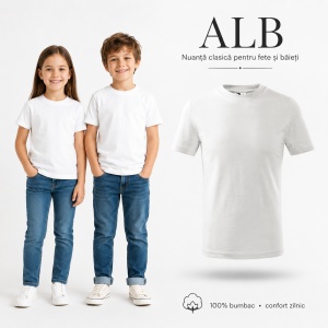 Tricou Copii Classic Malfini – 100% Bumbac, Mânecă Scurtă, Fete și Băieți, 6 Culori - Img 11