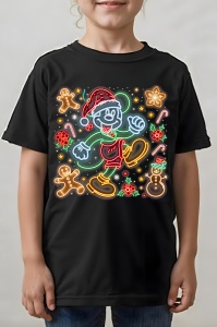 Tricou copii craciun - NEON CHRISTMAS FUNNY MICKEY - tricou, copii, craciun, personaje