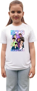 Tricou copii cu formatia BTS ARMY , din bumbac 100% - Img 3